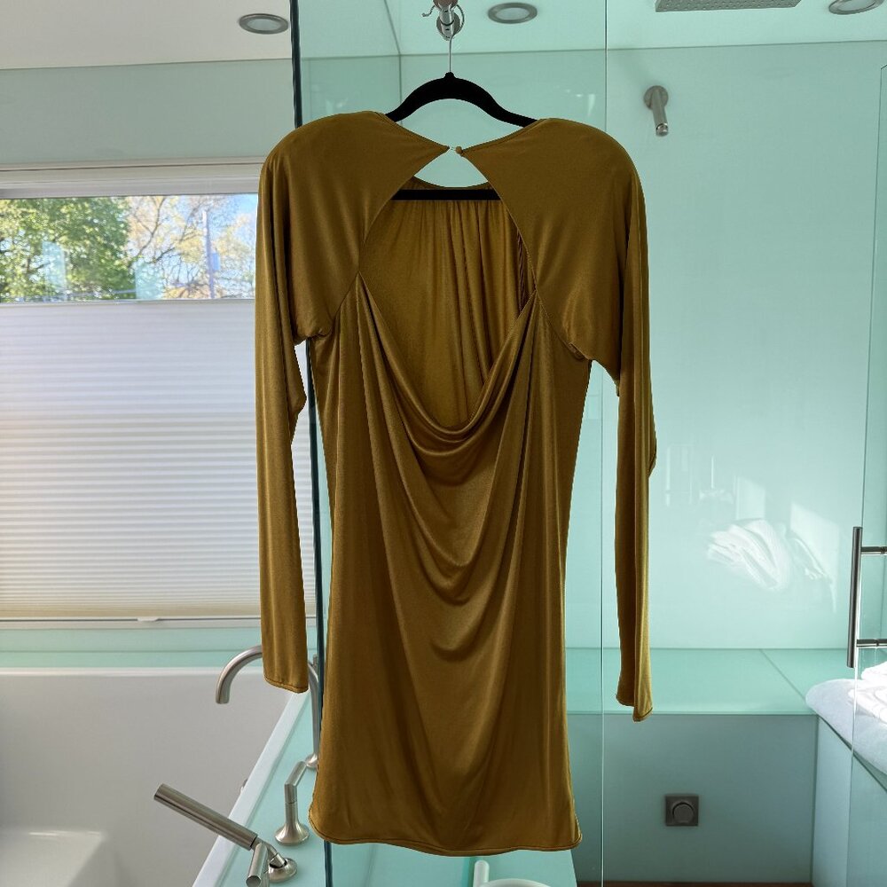 Max Studio Draped Backless Jersey Mini Dress